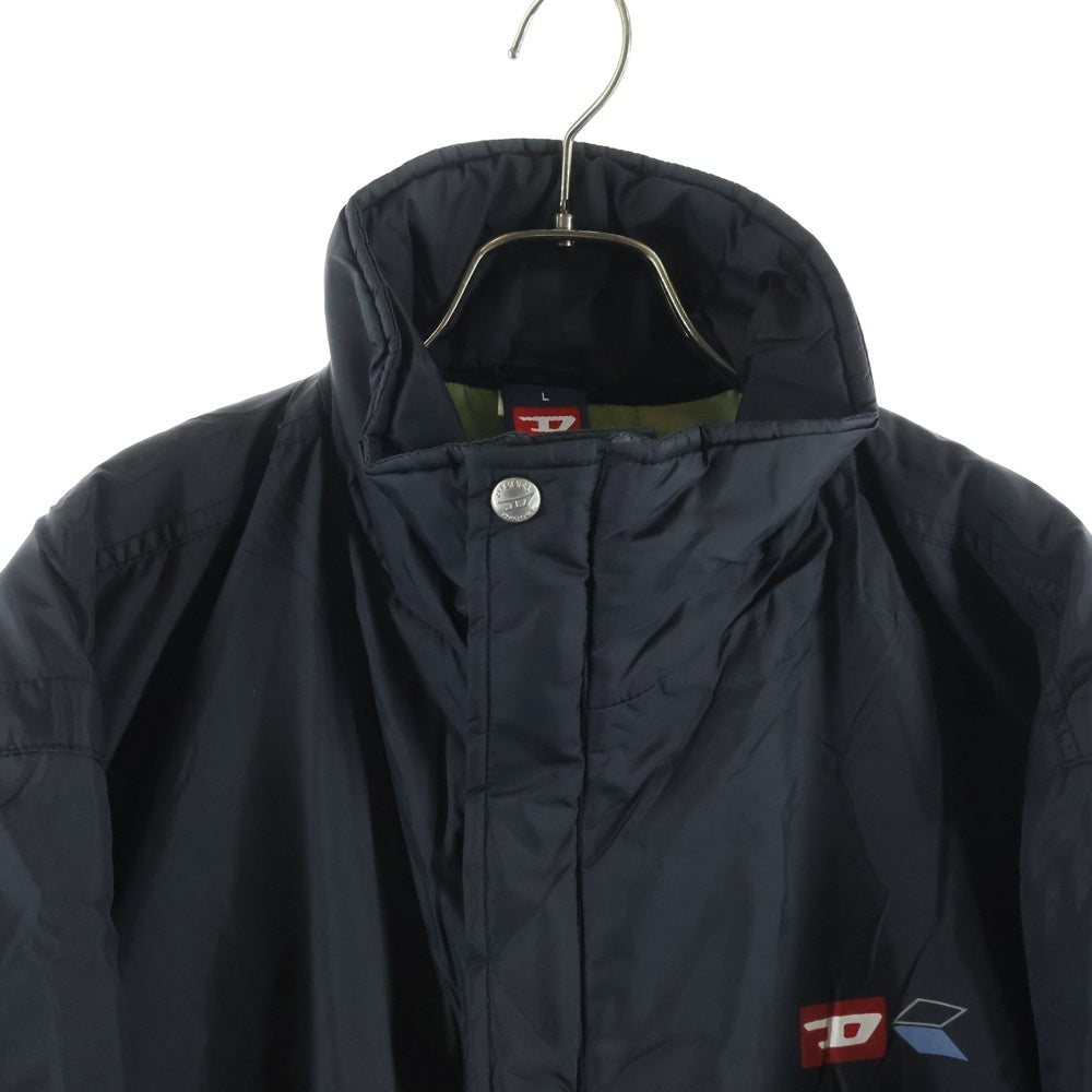 DIESEL(ディーゼル) 00S 両面ロゴ ナイロン 中綿 ジップアップジャケット ブラック