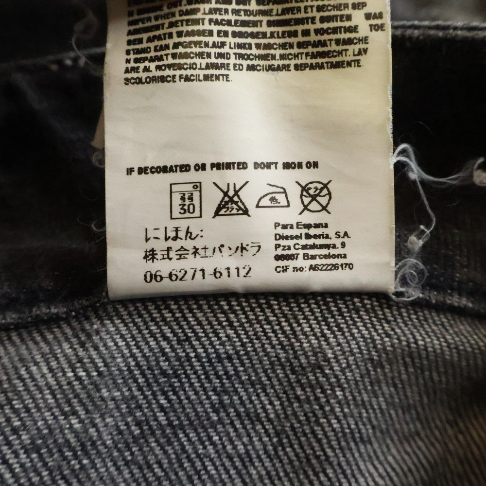 DIESEL INDUSTRY(ディーゼルインダストリー) 00S イタリア製 タタキポケット デニム セミフレアパンツ ブラック レディース