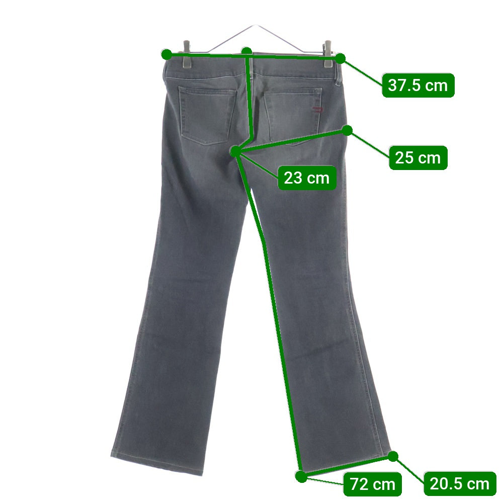 DIESEL INDUSTRY(ディーゼルインダストリー) 00S イタリア製 タタキポケット デニム セミフレアパンツ ブラック レディース