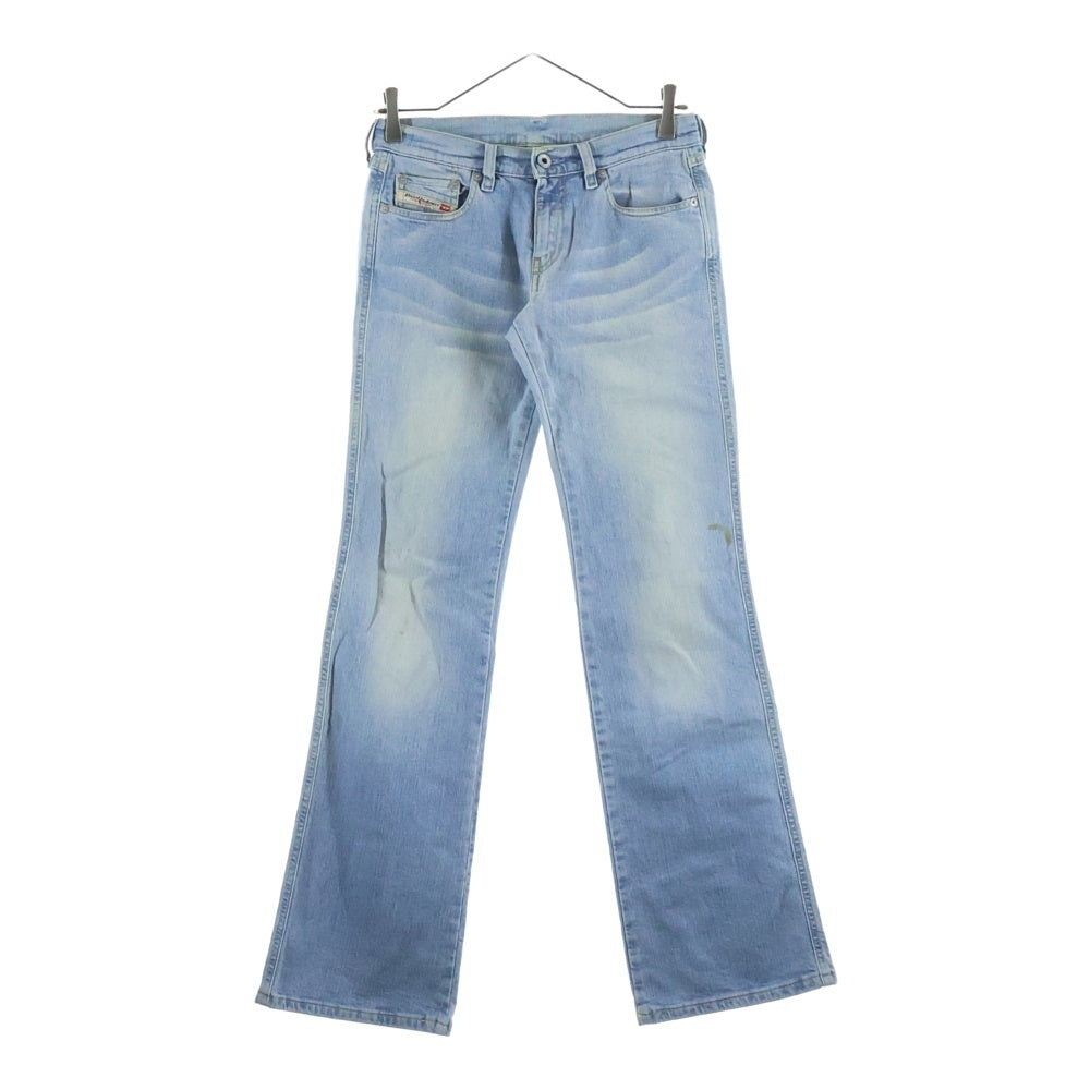 DIESEL INDUSTRY(ディーゼルインダストリー) 00S イタリア製 コットンストレッチ デニム フレアパンツ ライトインディゴ レディース