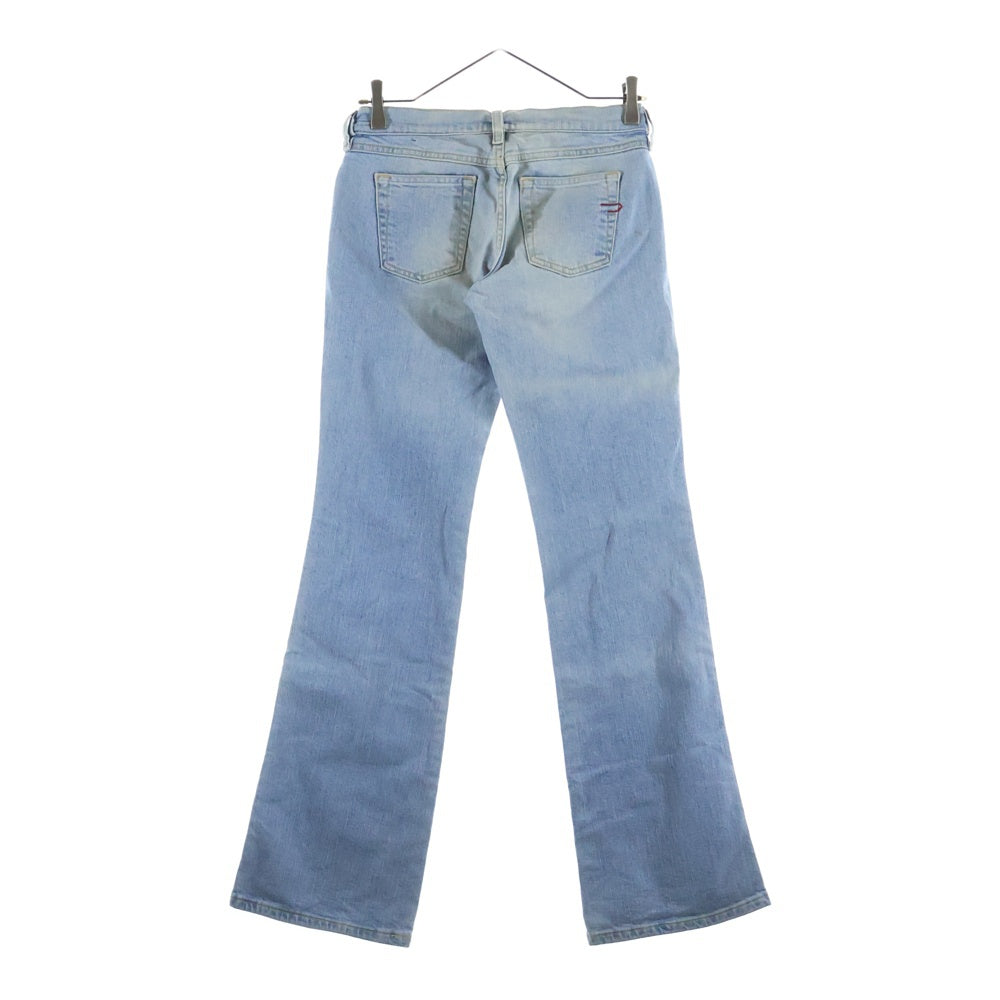 DIESEL INDUSTRY(ディーゼルインダストリー) 00S イタリア製 コットンストレッチ デニム フレアパンツ ライトインディゴ レディース