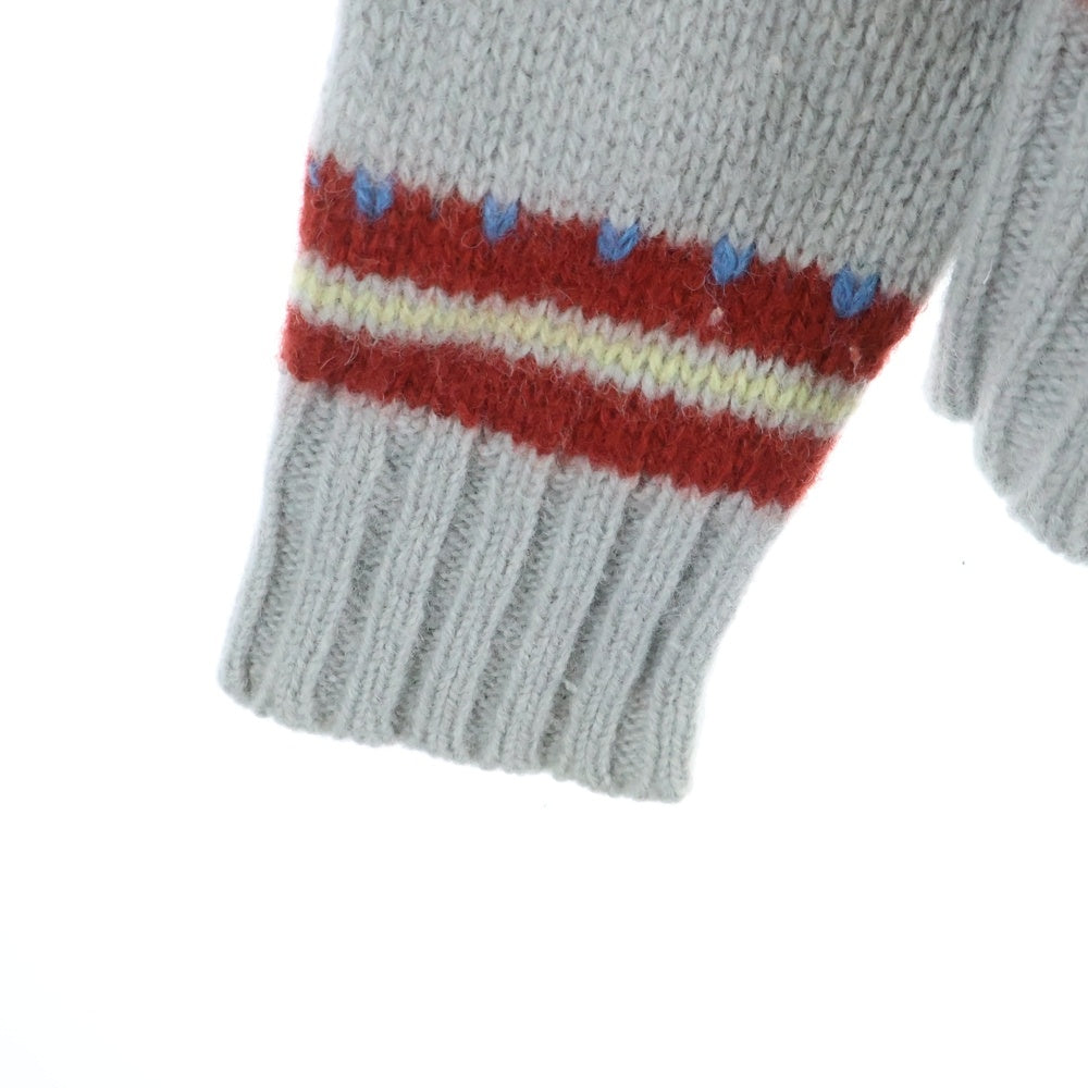 DIESEL(ディーゼル) 00S 裾ラインデザイン ロゴパッチ ジップアップ ニットカーディガン グレー