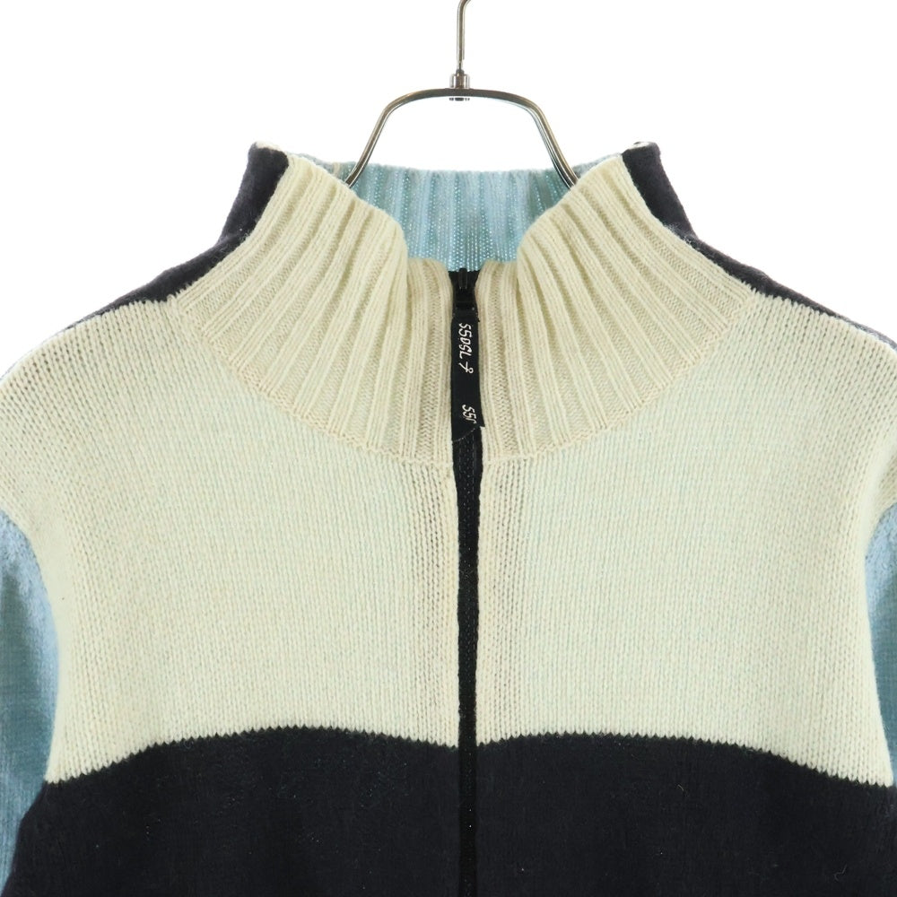 55DSL(フィフティファイブディーゼル) 00S パネルデザイン ジップアップ ドライバーズニット マルチカラー レディース