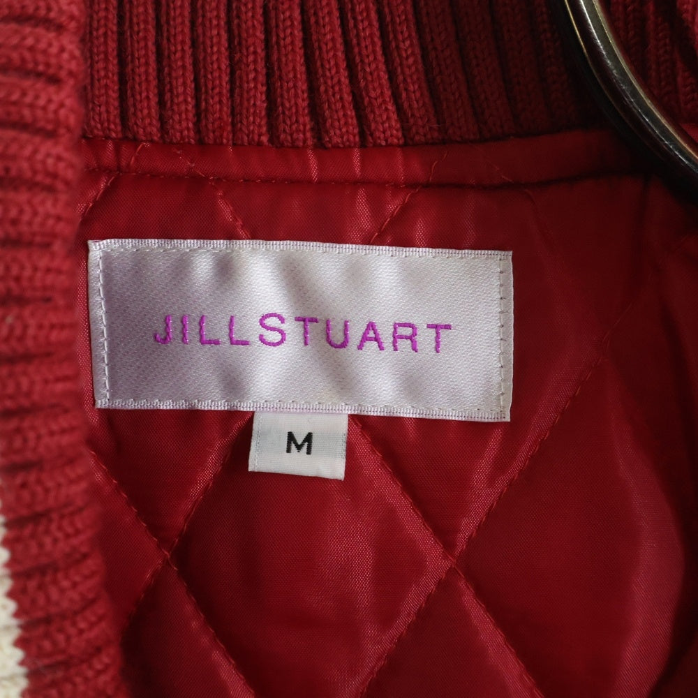 JILL STUART(ジル スチュアート) 日本製 Jパイルパッチ ウール スタジアムジャンパー ブルゾンジャケット レッド レディース
