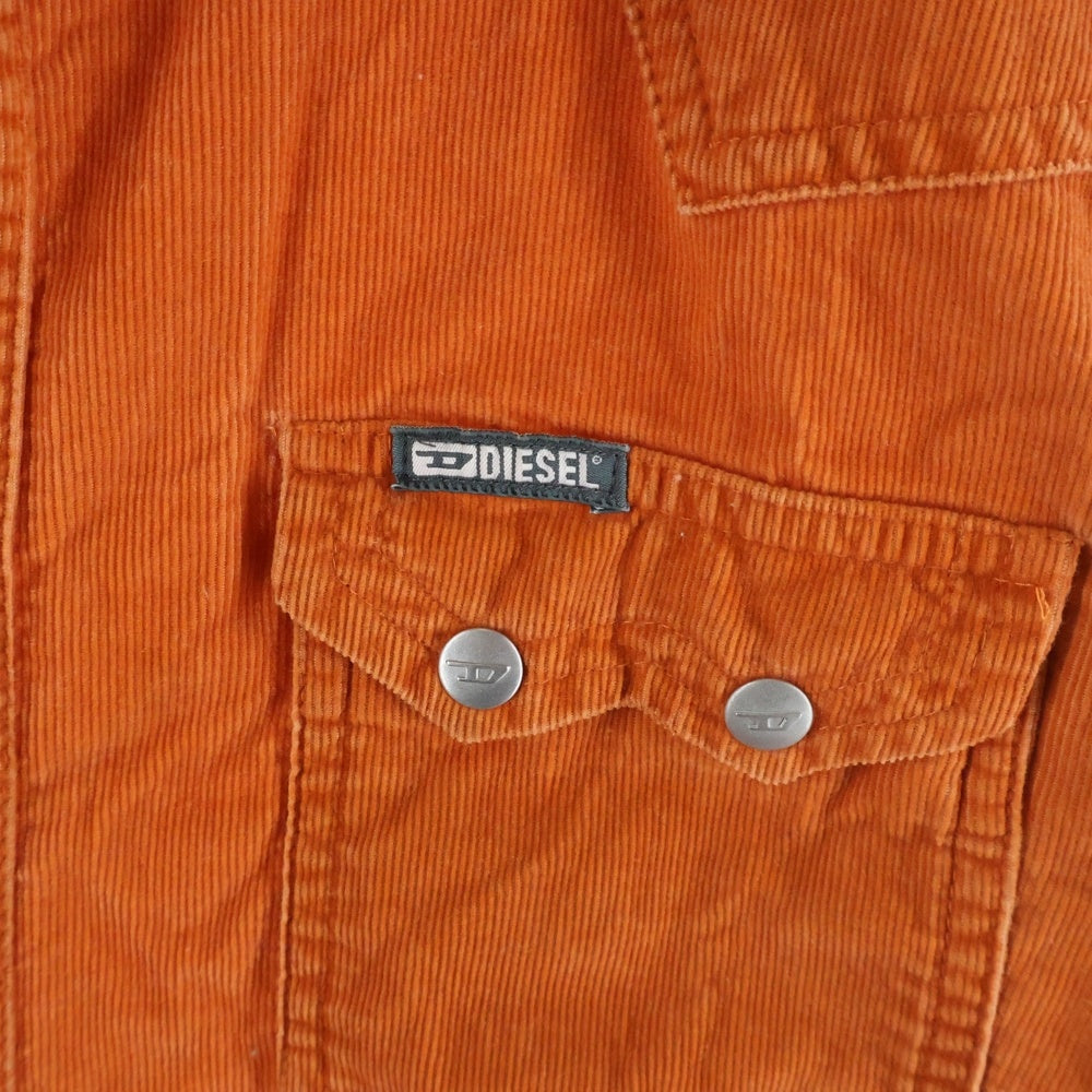 DIESEL(ディーゼル) 00S コーデュロイ スナップボタン ウエスタン長袖シャツ オレンジ レディース