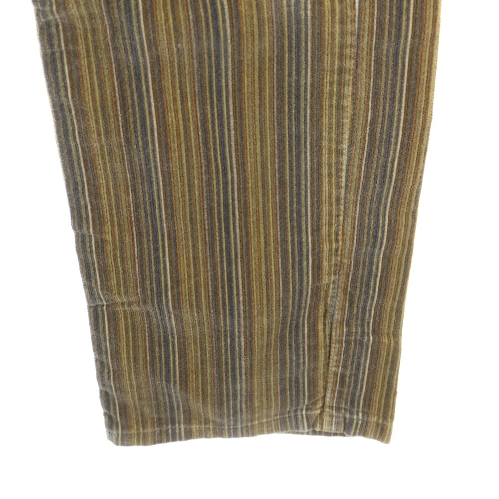 DIESEL INDUSTRY(ディーゼルインダストリー) 00S イタリア製 ストライプ ベロア ボタンフライ ストレートパンツ ブラウン レディース