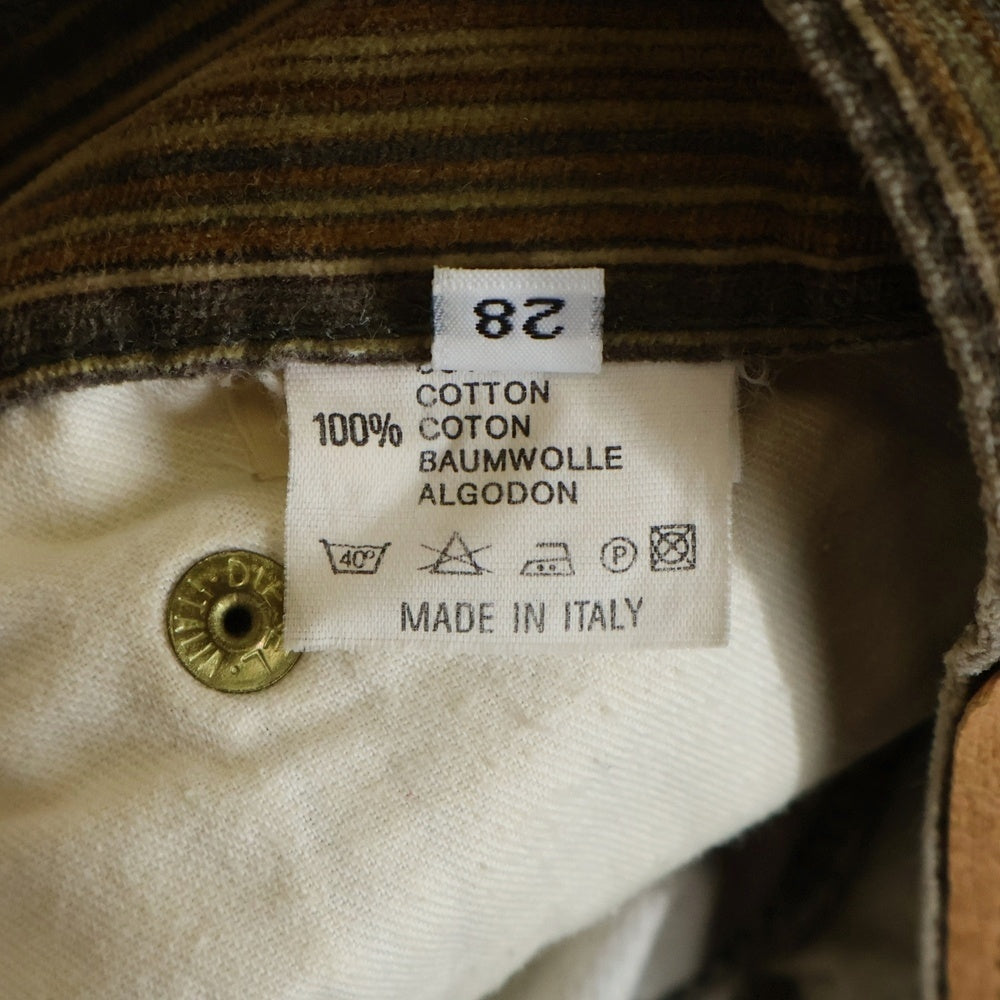 DIESEL INDUSTRY(ディーゼルインダストリー) 00S イタリア製 ストライプ ベロア ボタンフライ ストレートパンツ ブラウン レディース