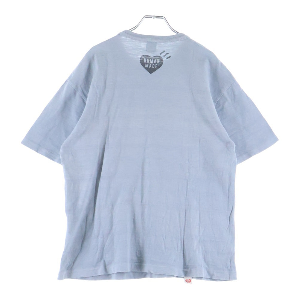 HUMAN MADE(ヒューマンメイド) フロントプリント コットン クルーネック 半袖Tシャツ カットソー ブルー