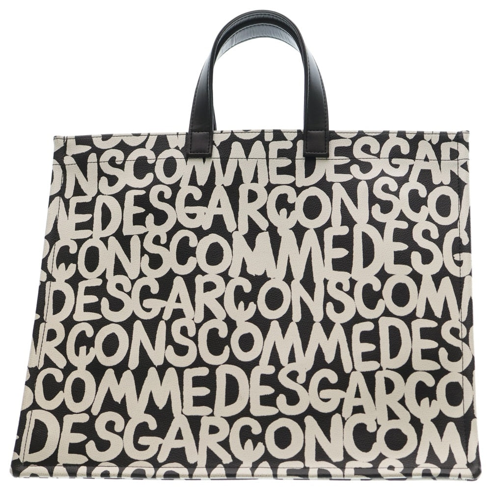 COMME des GARCONS(コムデギャルソン) 19SS ARTWORK BY BAANAI アートワークバイバーナイ 総柄ロゴ PVC トートバッグ ホワイト/ブラック GC-K202