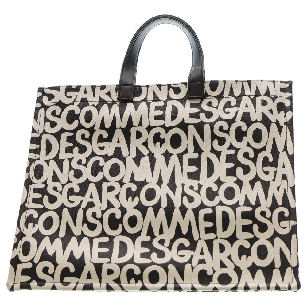 COMME des GARCONS(コムデギャルソン) 19SS ARTWORK BY BAANAI アートワークバイバーナイ 総柄ロゴ PVC トートバッグ ホワイト/ブラック GC-K202