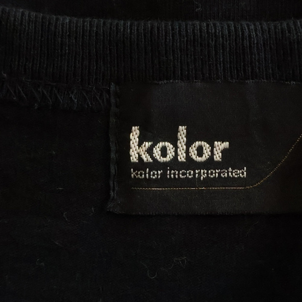 kolor(カラー) 24AW NO FUTURE フロントプリント コットン オーバーサイズ クルーネック 半袖Tシャツ カットソー ブラック 24WCM-T13206