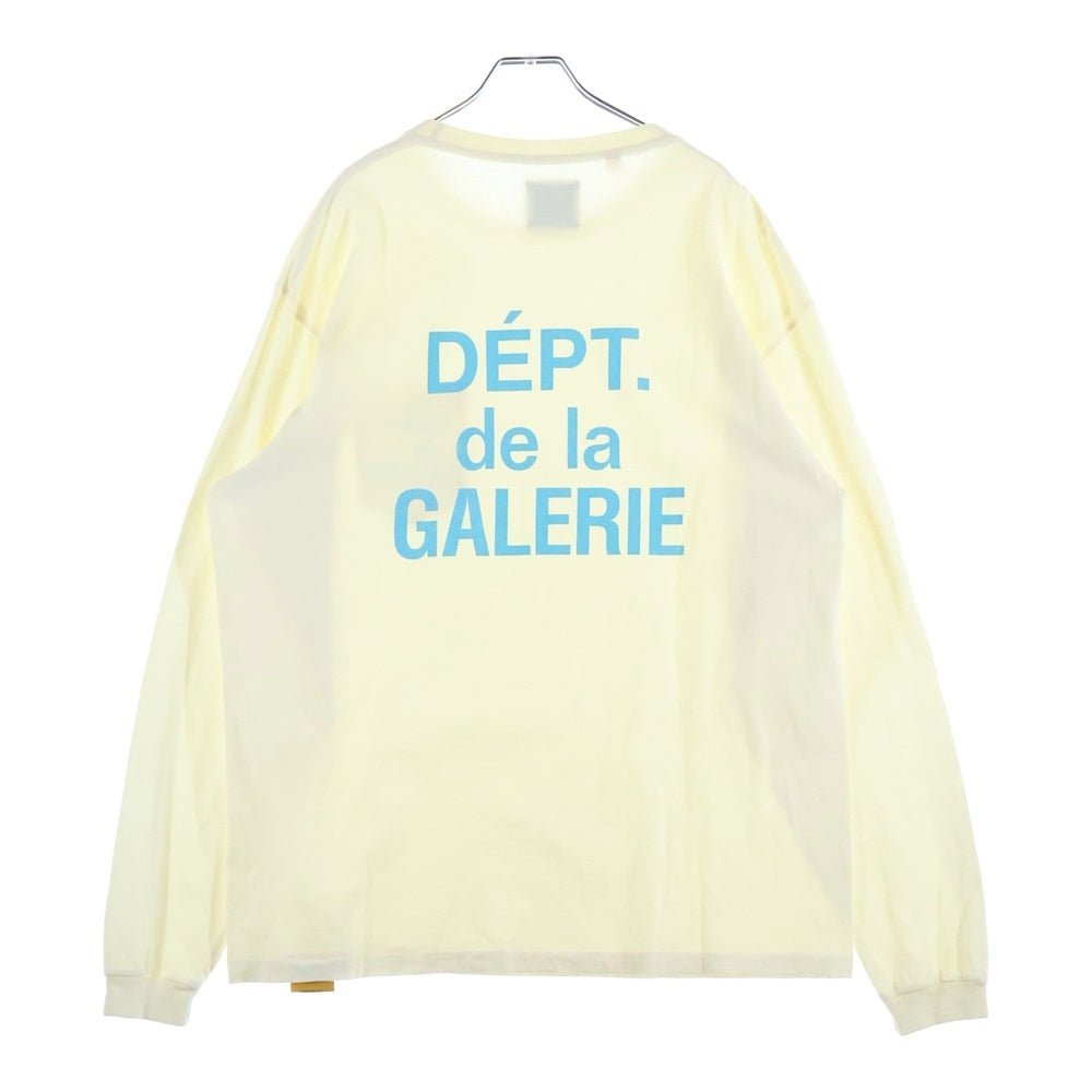 GALLERY DEPT.(ギャラリーデプト) 23SS DEPT DELA GALERIE CRISIS POCKET L/S TEE 両面プリント クルーネック ポケット 長袖Tシャツ カットソー アイボリー FRP1171
