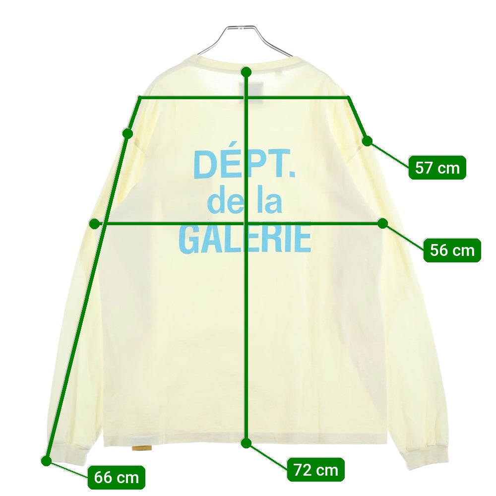 GALLERY DEPT.(ギャラリーデプト) 23SS DEPT DELA GALERIE CRISIS POCKET L/S TEE 両面プリント クルーネック ポケット 長袖Tシャツ カットソー アイボリー FRP1171