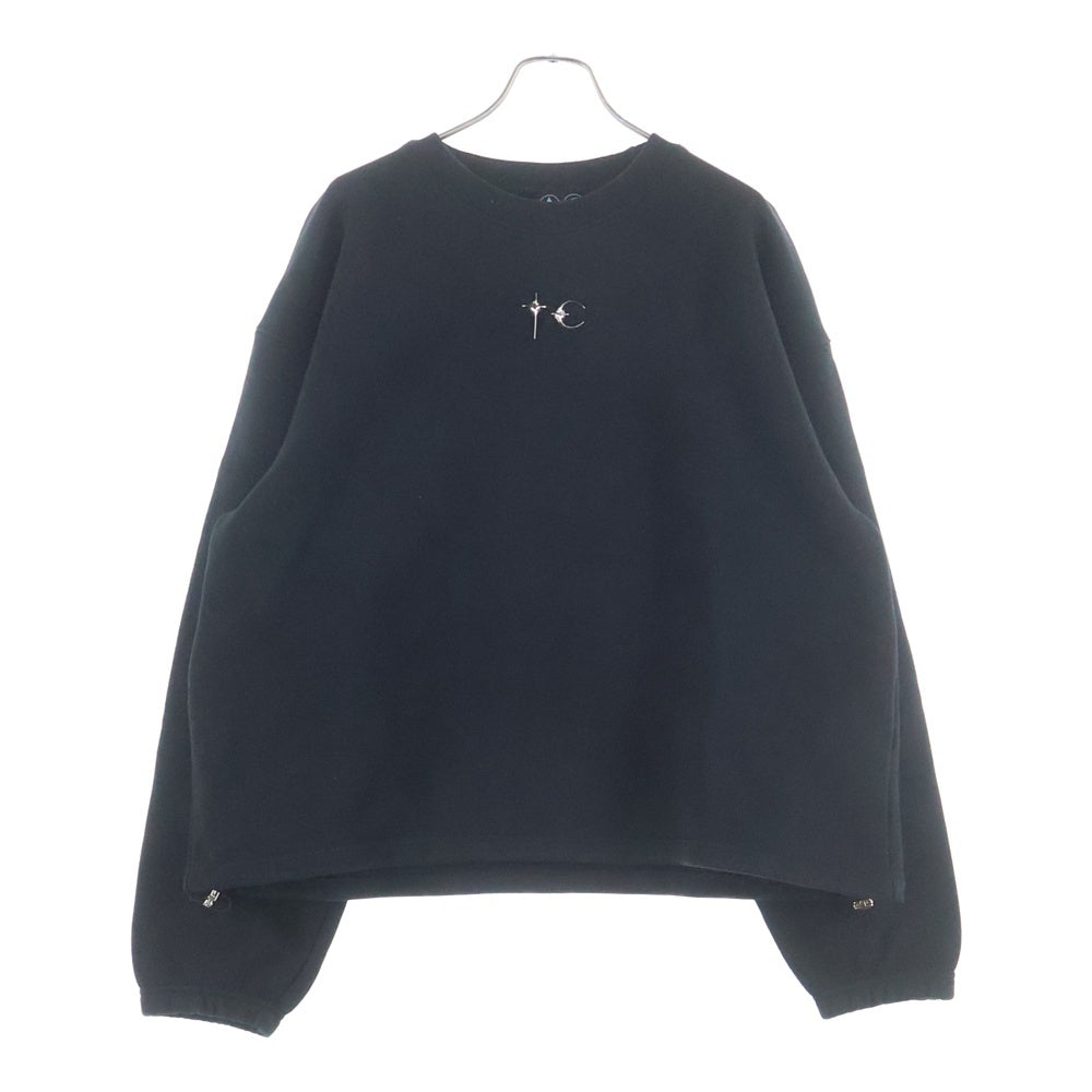 THUG CLUB(サグクラブ) 24SS エンブレムロゴ ヘビーウェイト クルーネック スウェット トレーナー ブラック TC24SS2301