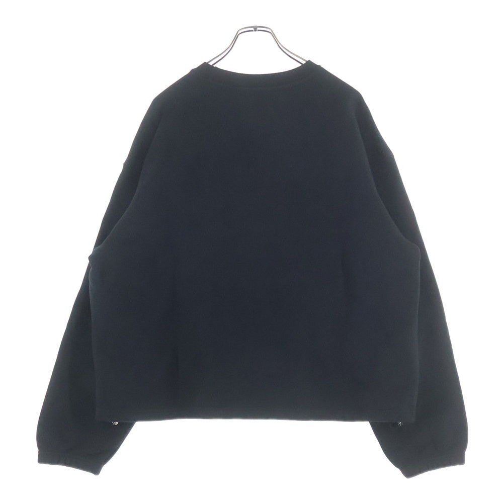 THUG CLUB(サグクラブ) 24SS エンブレムロゴ ヘビーウェイト クルーネック スウェット トレーナー ブラック TC24SS2301