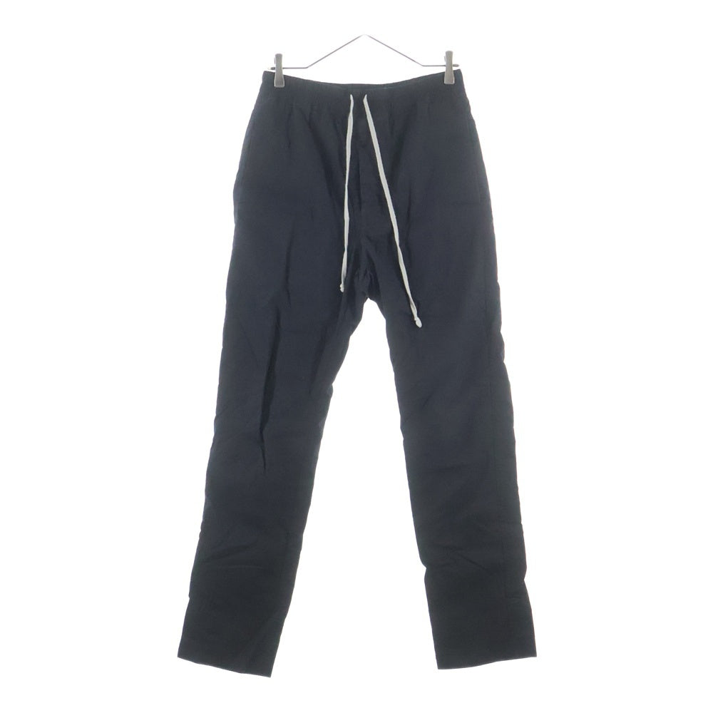 Rick Owens(リックオウエンス) 23SS DRAWSTRING SLIM LONG PANTS ドローストリング スリム コットン ロングパンツ ブラック RU01C4390-P