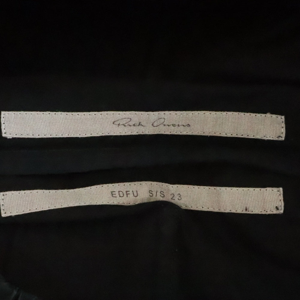 Rick Owens(リックオウエンス) 23SS DRAWSTRING SLIM LONG PANTS ドローストリング スリム コットン ロングパンツ ブラック RU01C4390-P