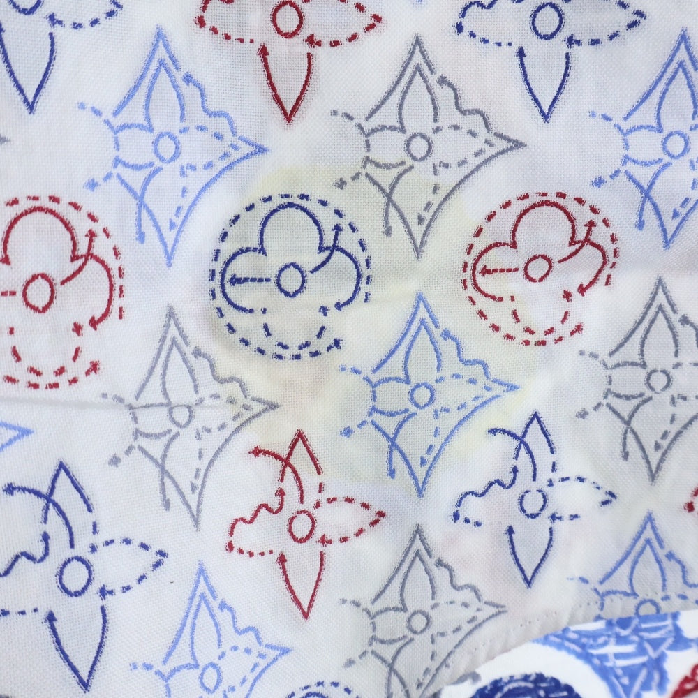LOUIS VUITTON(ルイヴィトン) 21AW モノグラム シグネチャー刺繍 コットン 半袖シャツ ホワイト/マルチカラー RM212Q EQ4 HLS44W