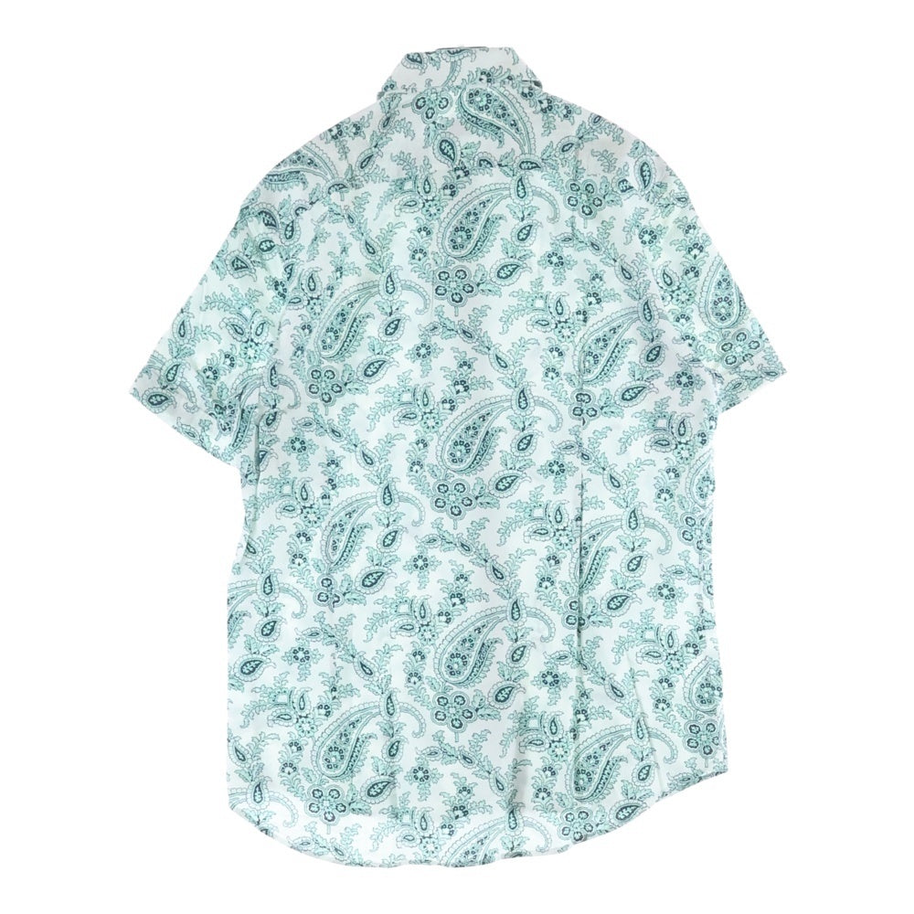 ETRO(エトロ) 22SS イタリア製 ペイズリー柄 コットン 半袖シャツ ホワイト/グリーン 221-1K445-4722
