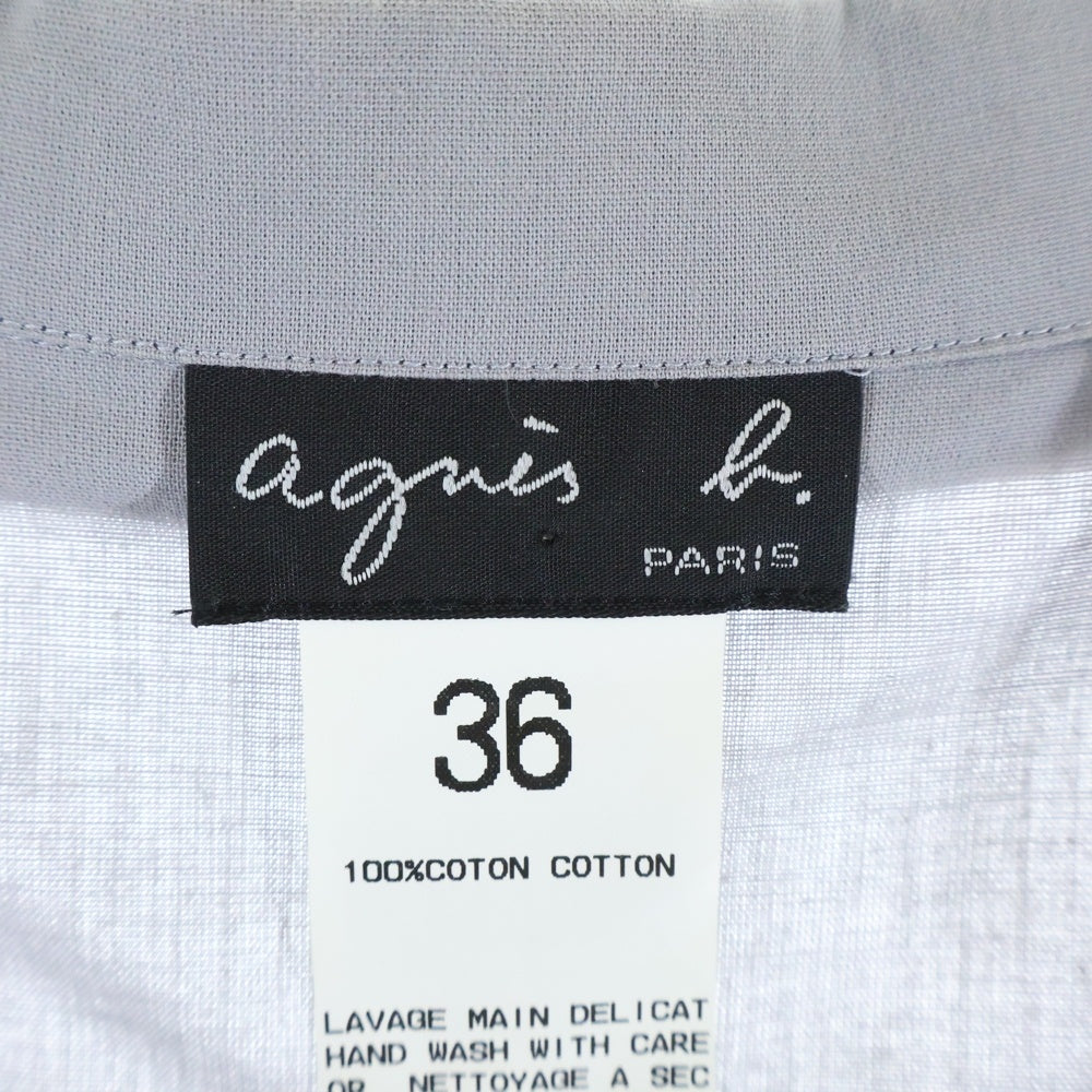 agnes b.(アニエスベー) コットン テーラードカラー半袖ワンピース レディース グレー