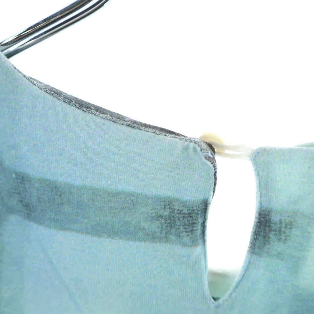 agnes b.(アニエスベー) フォト総柄転写 ノースリーブワンピース カットソー レディース ブルー/グリーン