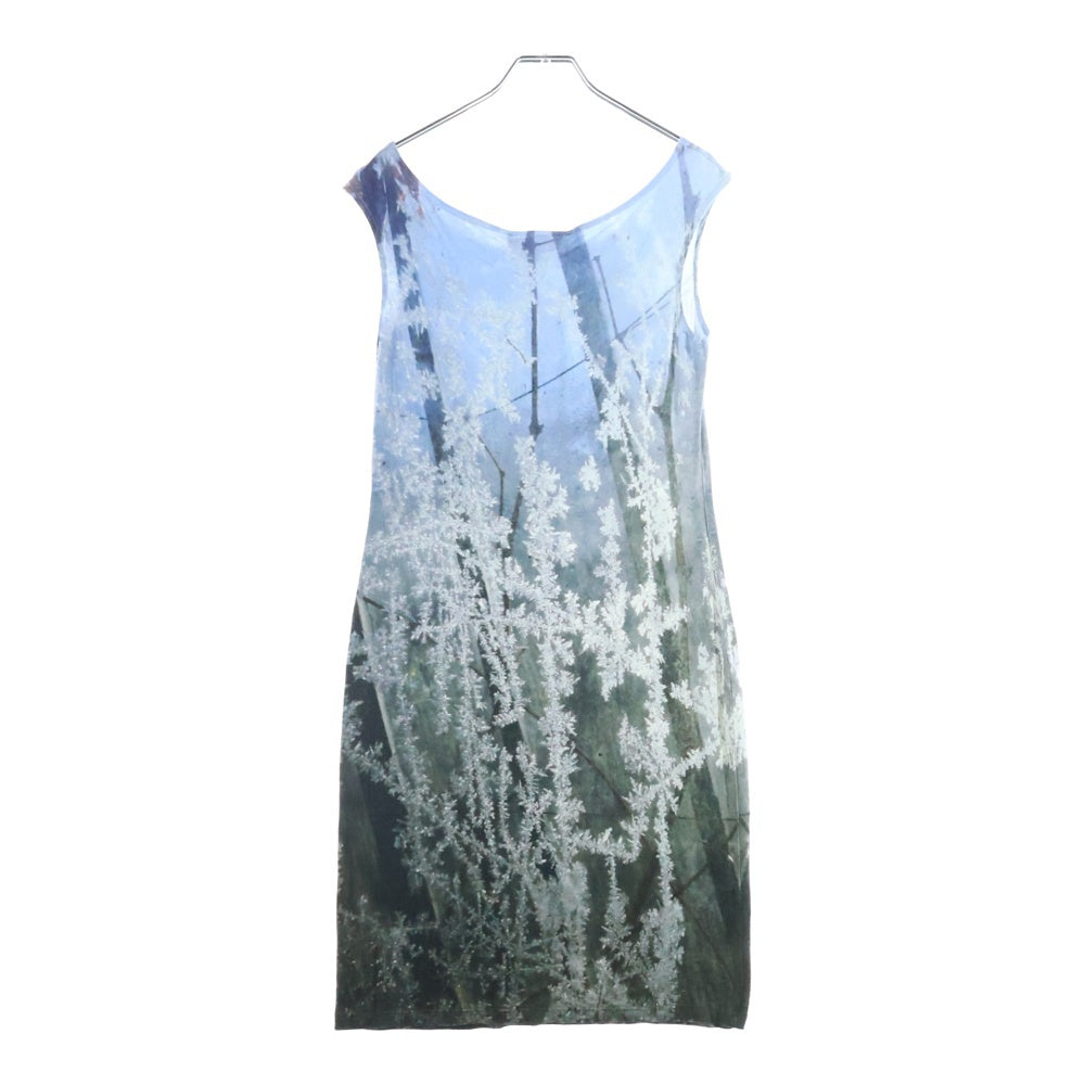 agnes b.(アニエスベー) フォト総柄プリント ノースリーブワンピース レディース ブルー