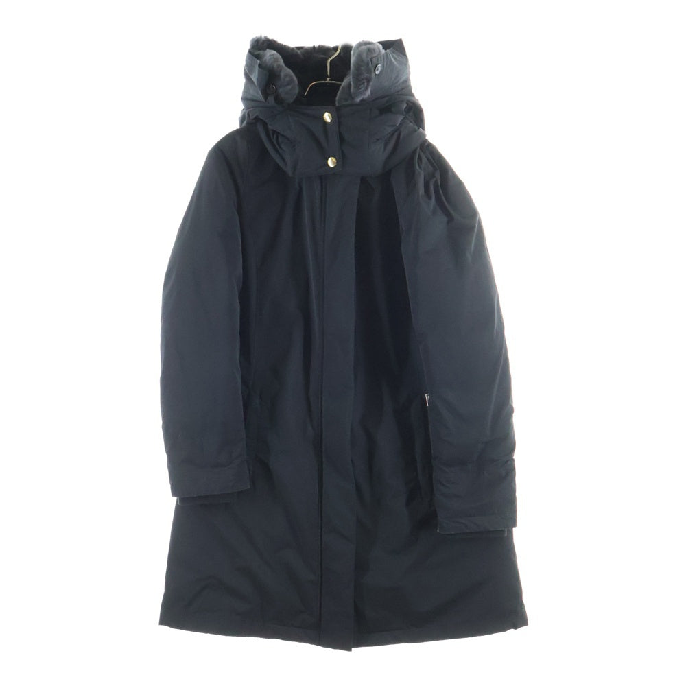 WOOLRICH(ウールリッチ) BOWBRIDGE ボウブリッジ ラビットファー ナイロン フーデッドダウンジャケット レディース ブラック WWCPS2721D
