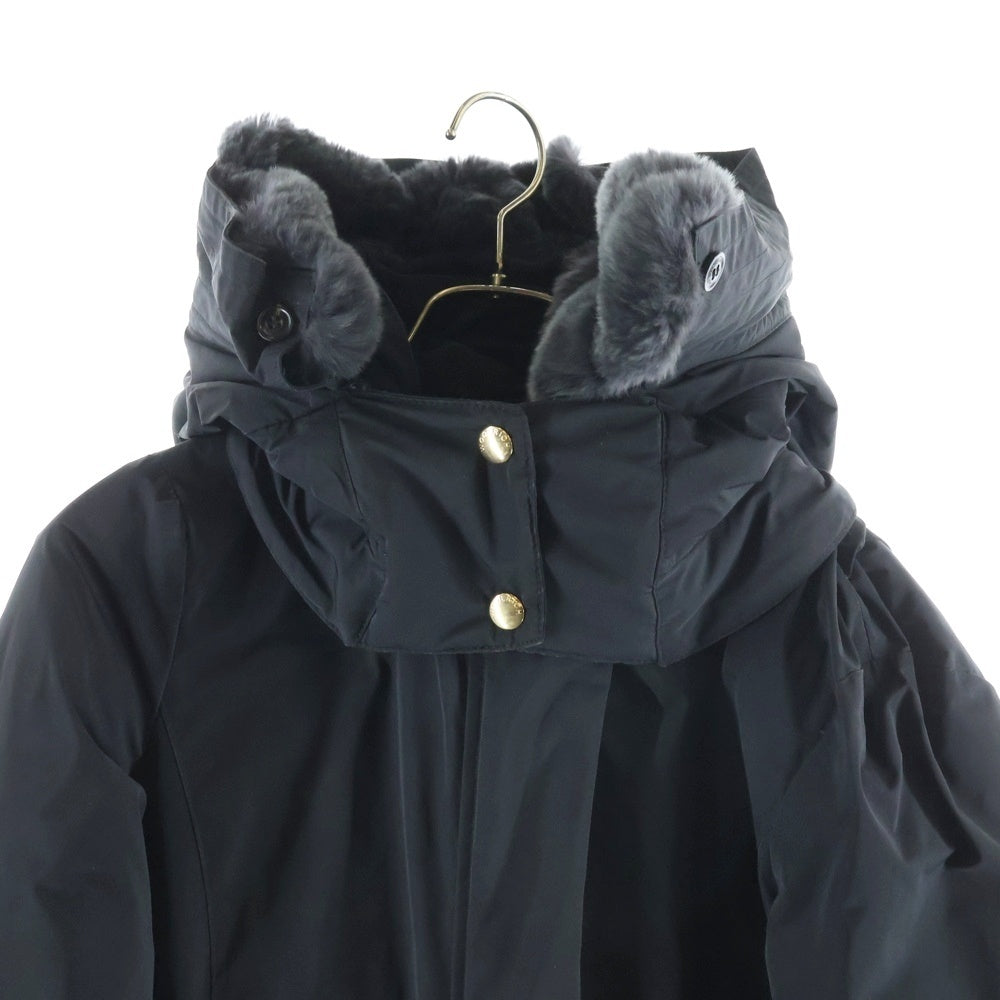 WOOLRICH(ウールリッチ) BOWBRIDGE ボウブリッジ ラビットファー ナイロン フーデッドダウンジャケット レディース ブラック WWCPS2721D