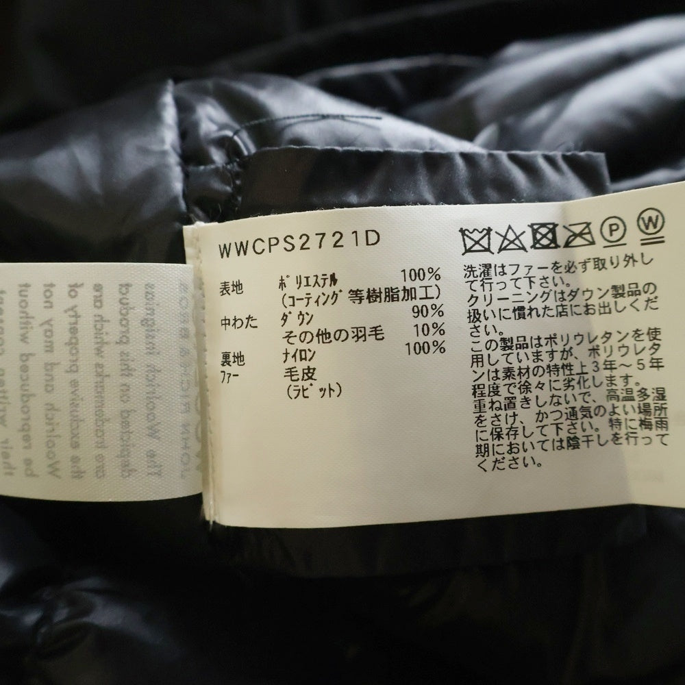 WOOLRICH(ウールリッチ) BOWBRIDGE ボウブリッジ ラビットファー ナイロン フーデッドダウンジャケット レディース ブラック WWCPS2721D