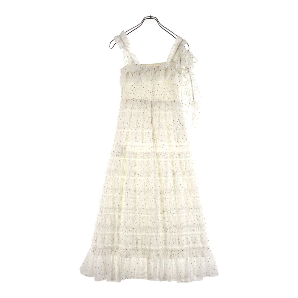 snidel(スナイデル) ドット柄 ショルダーリボン キャミワンピース ホワイト レディース SWFO251125