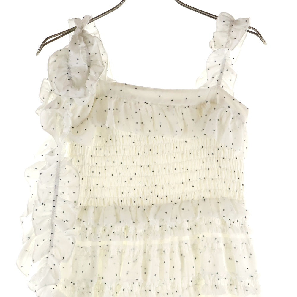 snidel(スナイデル) ドット柄 ショルダーリボン キャミワンピース ホワイト レディース SWFO251125