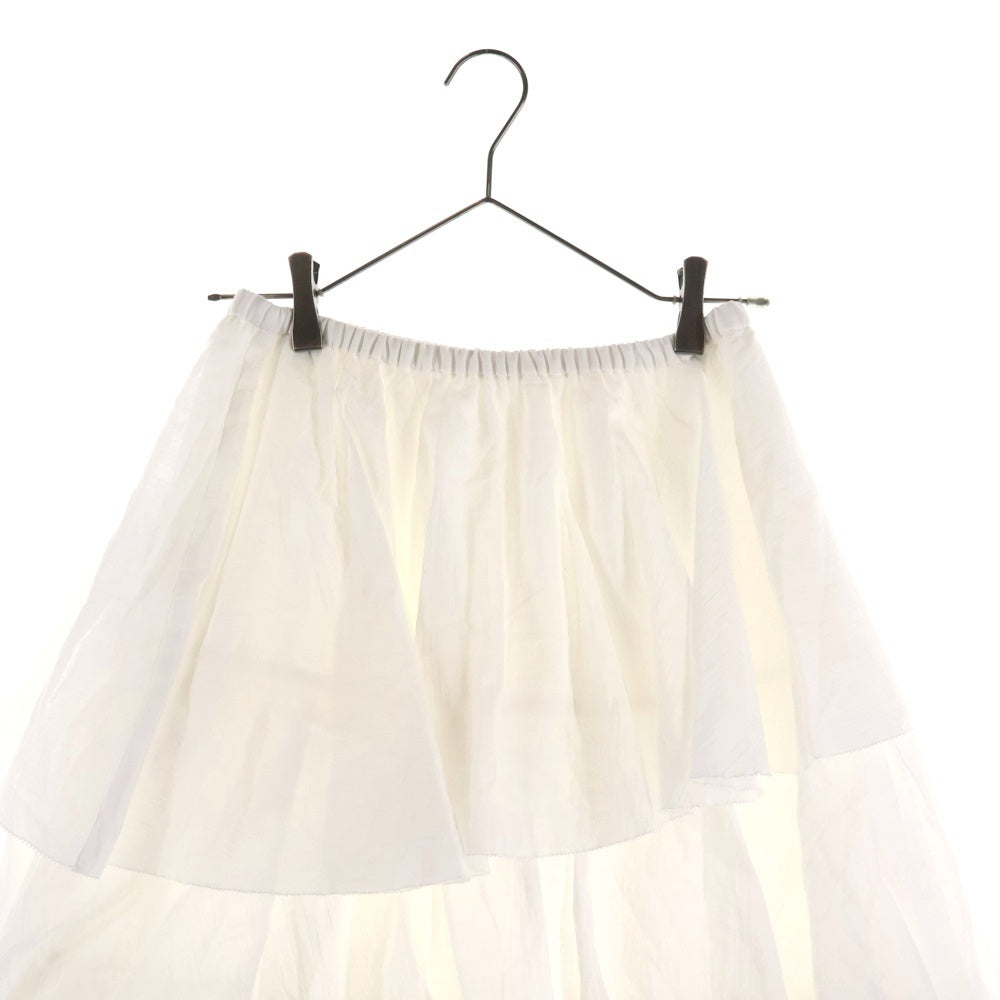 NO BRAND(ノーブランド) anuans アニュアンス コットンクレープ ティアードスカート ホワイト レディース 1525621183