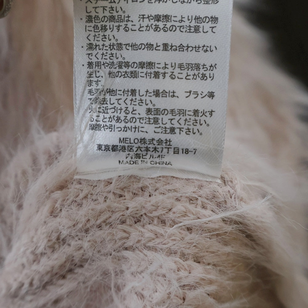 NO BRAND(ノーブランド) MISTREASS ミストレアス FLUFFY RIBBON PUFF KNIT TOP フラッフィー リボン パフ シャギーニットトップス ピンク レディース 253101