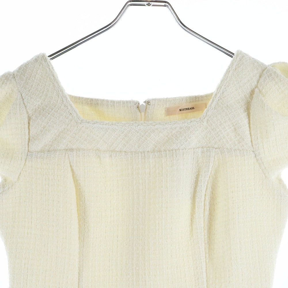 NO BRAND(ノーブランド) MISTREASS ミストレアス SUMMER TWEED COMPACT MINI DRESS サマーツイード コンパクト ミニドレス アイボリー レディース 251303
