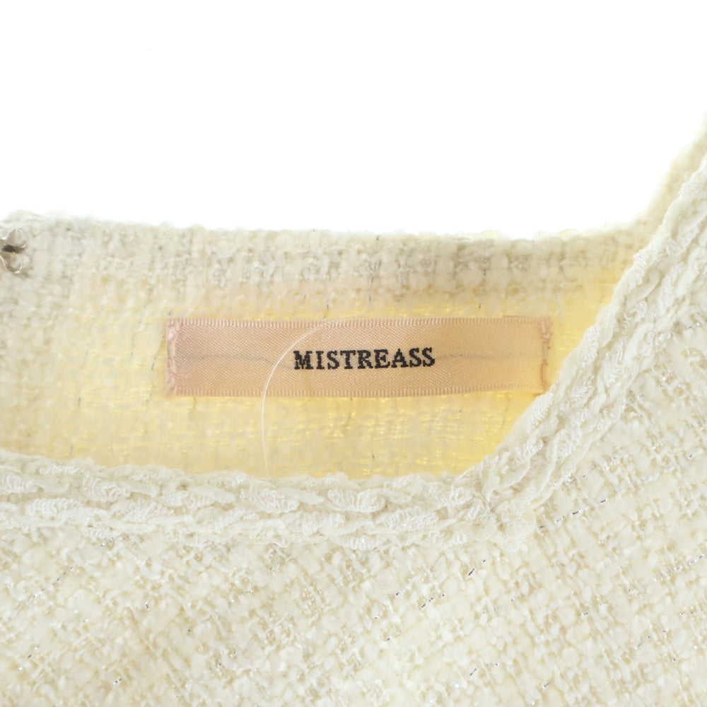 NO BRAND(ノーブランド) MISTREASS ミストレアス SUMMER TWEED COMPACT MINI DRESS サマーツイード コンパクト ミニドレス アイボリー レディース 251303