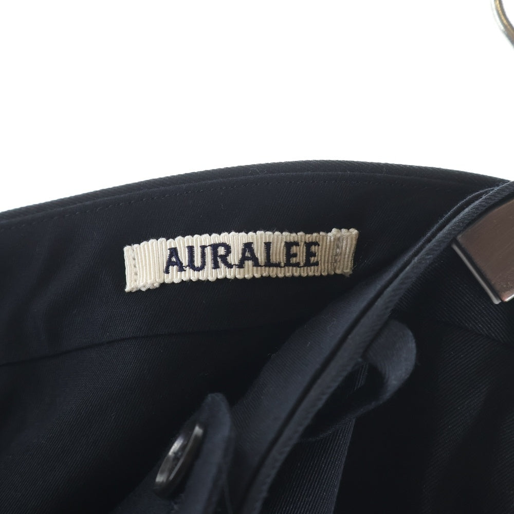 AURALEE(オーラリー) 24AW LIGHT WOOL MAX GABARDINE SLACKS ライトウール マックスギャバジン センタープレス スラックス パンツ ブラック A24AP02MG