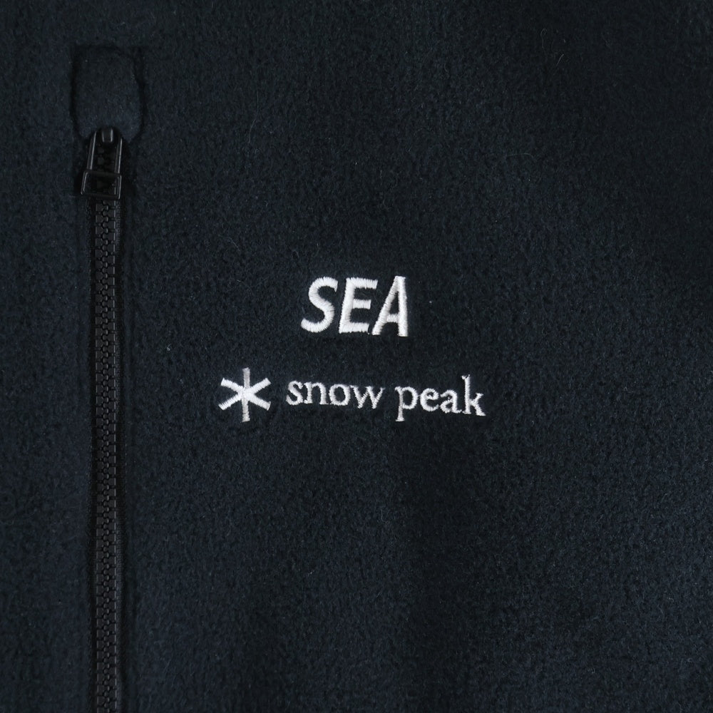 WIND AND SEA(ウィンダンシー) ×SNOW PEAK スノーピーク エンブロイダリーロゴ ポリエステルフリースジャケット ブラック WAS-JK-25AU702
