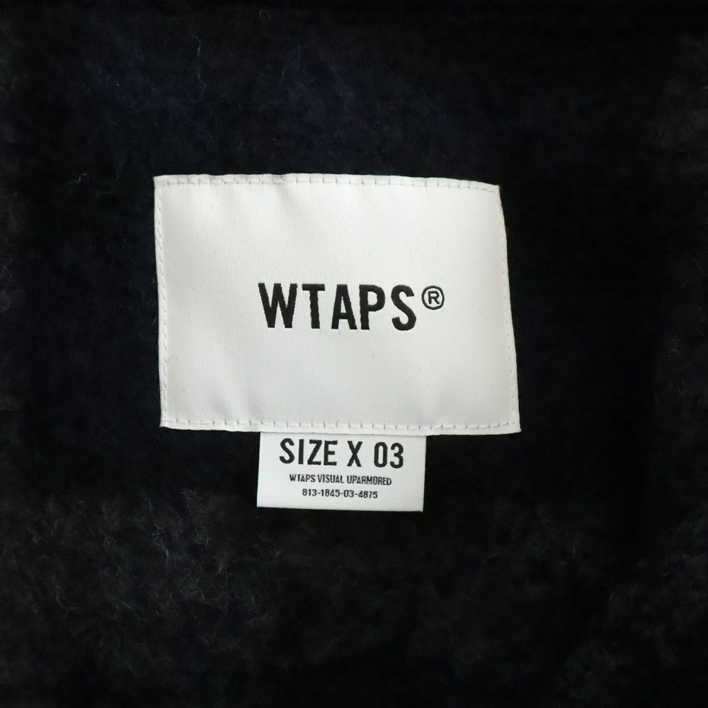 WTAPS(ダブルタップス) 25AW TXT 02 LS WONY TWEED TEXTILE ウォニー ツイード テキスタイル チェック柄 ボタンアップ 長袖シャツ ネイビー 252TQDT-SHM04