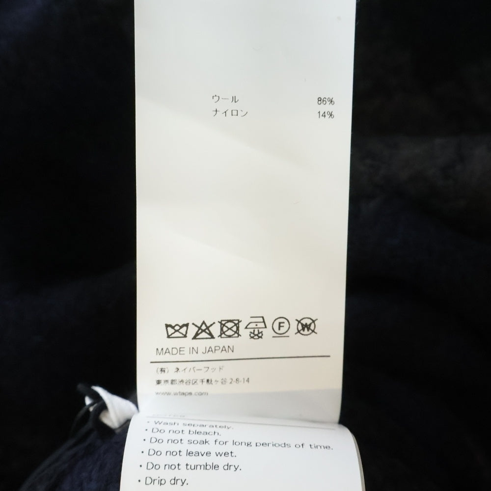 WTAPS(ダブルタップス) 25AW TXT 02 LS WONY TWEED TEXTILE ウォニー ツイード テキスタイル チェック柄 ボタンアップ 長袖シャツ ネイビー 252TQDT-SHM04