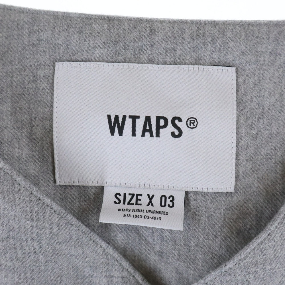 WTAPS(ダブルタップス) 24AW LEAGUE LS SHRIT リーグ ベースボールシャツ グレー 242TQDT-SHM03