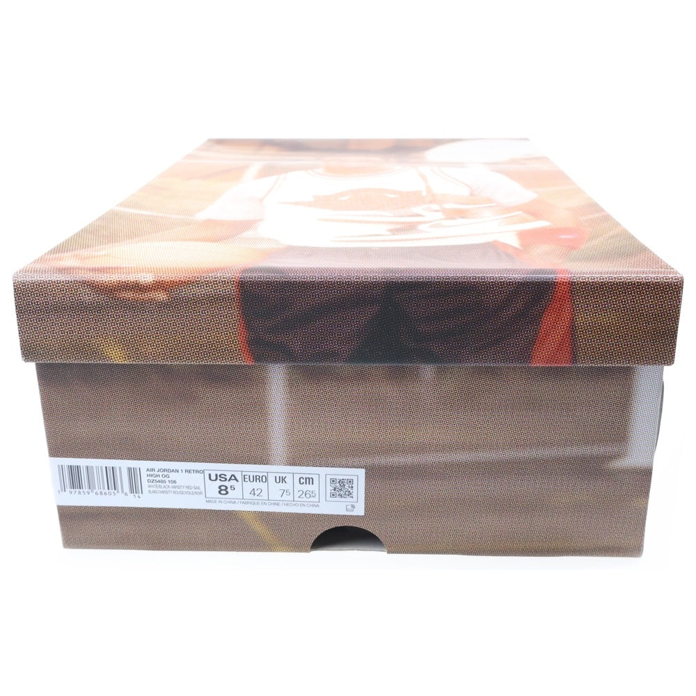 NIKE(ナイキ) AIR JORDAN 1 RETRO HIGH OG エアジョーダン1 DZ5485-106 レトロ ブラックトゥリイマジンド ハイカットスニーカー US8.5/26.5cm ホワイト/ブラック/レッド