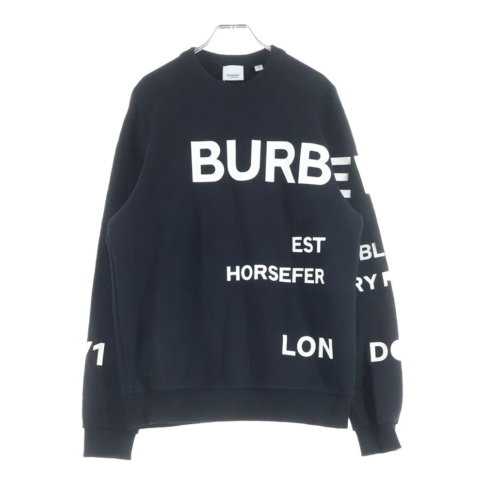 BURBERRY LONDON(バーバリーロンドン) 21SS ホースフェリー ロゴデザイン クルーネック スウェット トレーナー ブラック 8040695