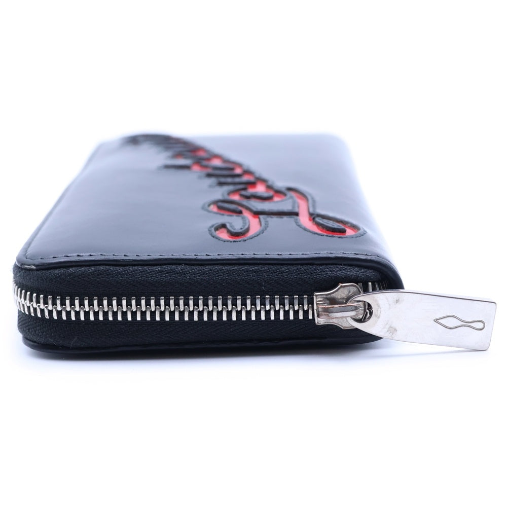 CHRISTIAN LOUBOUTIN(クリスチャンルブタン) PANETTONE パネトーネ レザー ラウンドファスナー ロングウォレット 長財布 ブラック/レッド 3195121