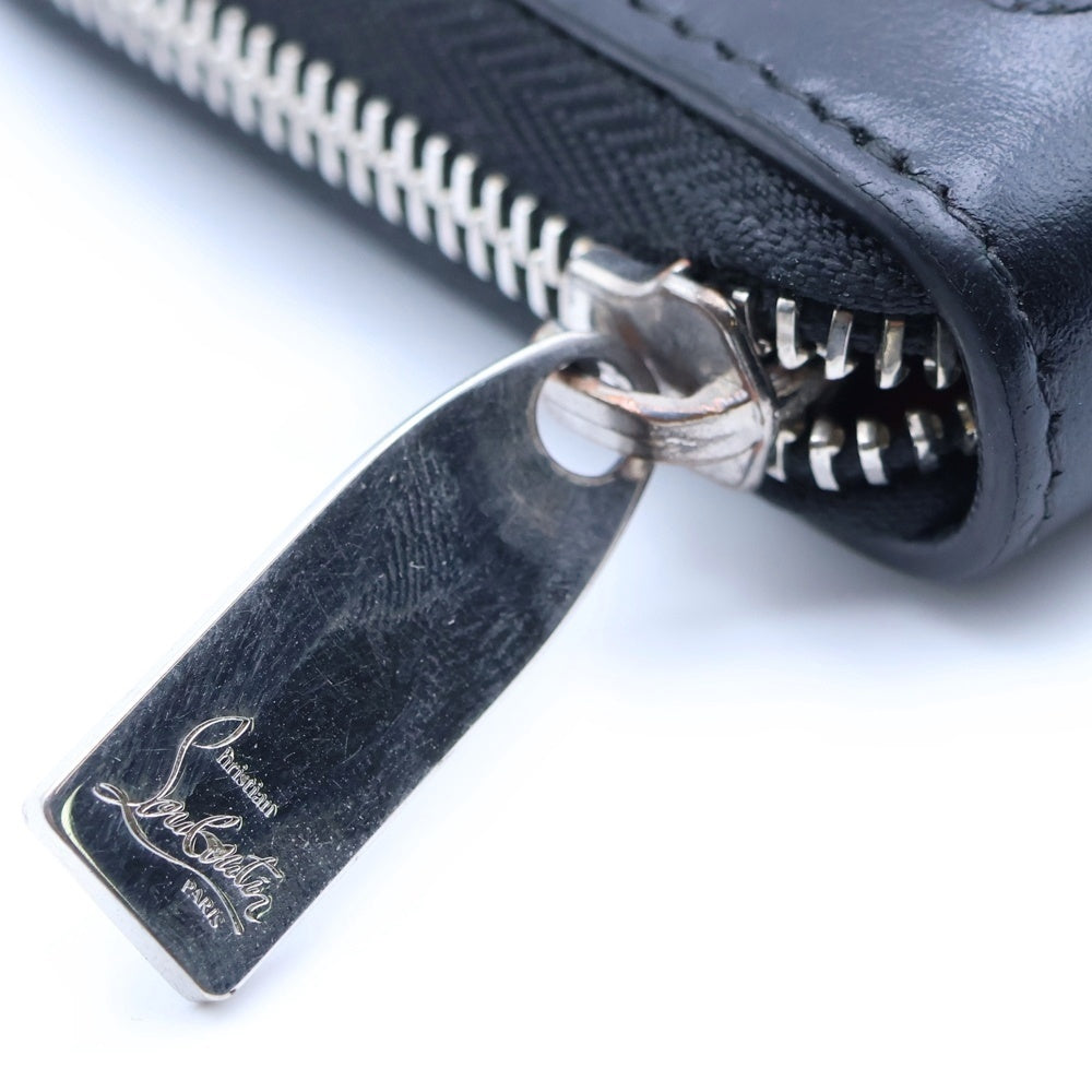 CHRISTIAN LOUBOUTIN(クリスチャンルブタン) PANETTONE パネトーネ レザー ラウンドファスナー ロングウォレット 長財布 ブラック/レッド 3195121