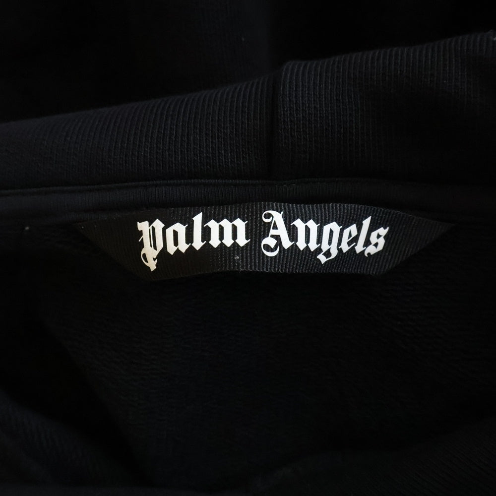 Palm Angels(パームエンジェルス) CURVED LOGO TRACK HOODIE カーブドロゴ トラックフーディー プルオーバーパーカー ブラック PMBB171S25FLE001