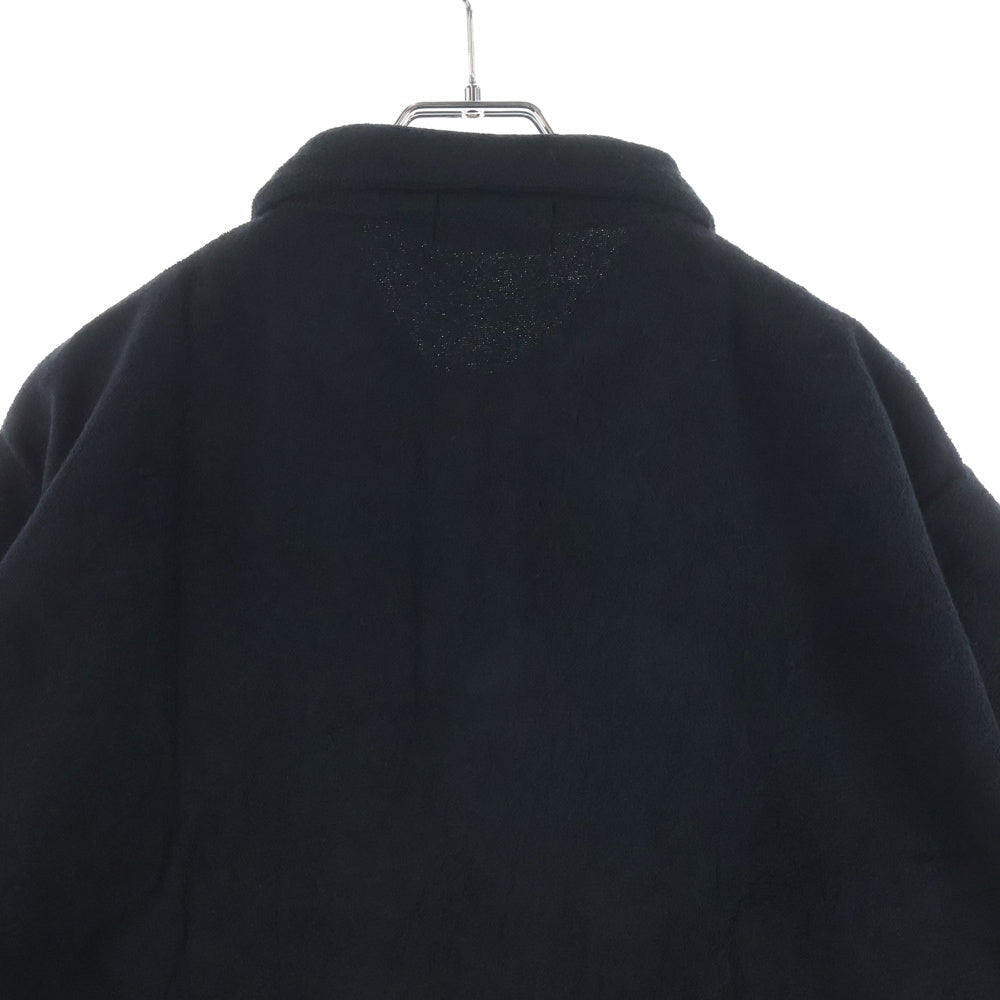 GOD SELECTION XXX(ゴッドセレクショントリプルエックス) 24SS PILE POLO SHIRT パイル生地 胸ロゴデザイン 半袖ポロシャツ ブラック GX-S24-PL-02