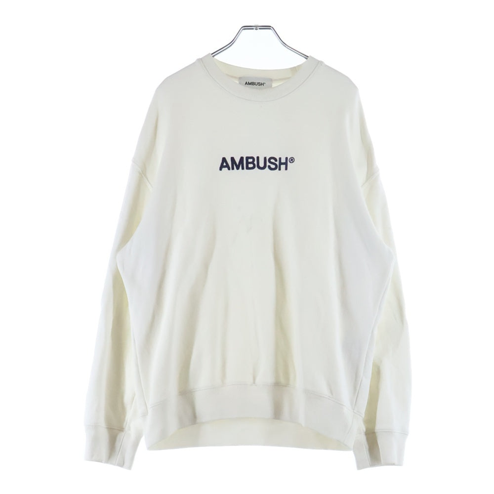 AMBUSH(アンブッシュ) フロントエンブロイダリーデザイン クルーネック スウェット トレーナー ホワイト BWBA005S21FLE001