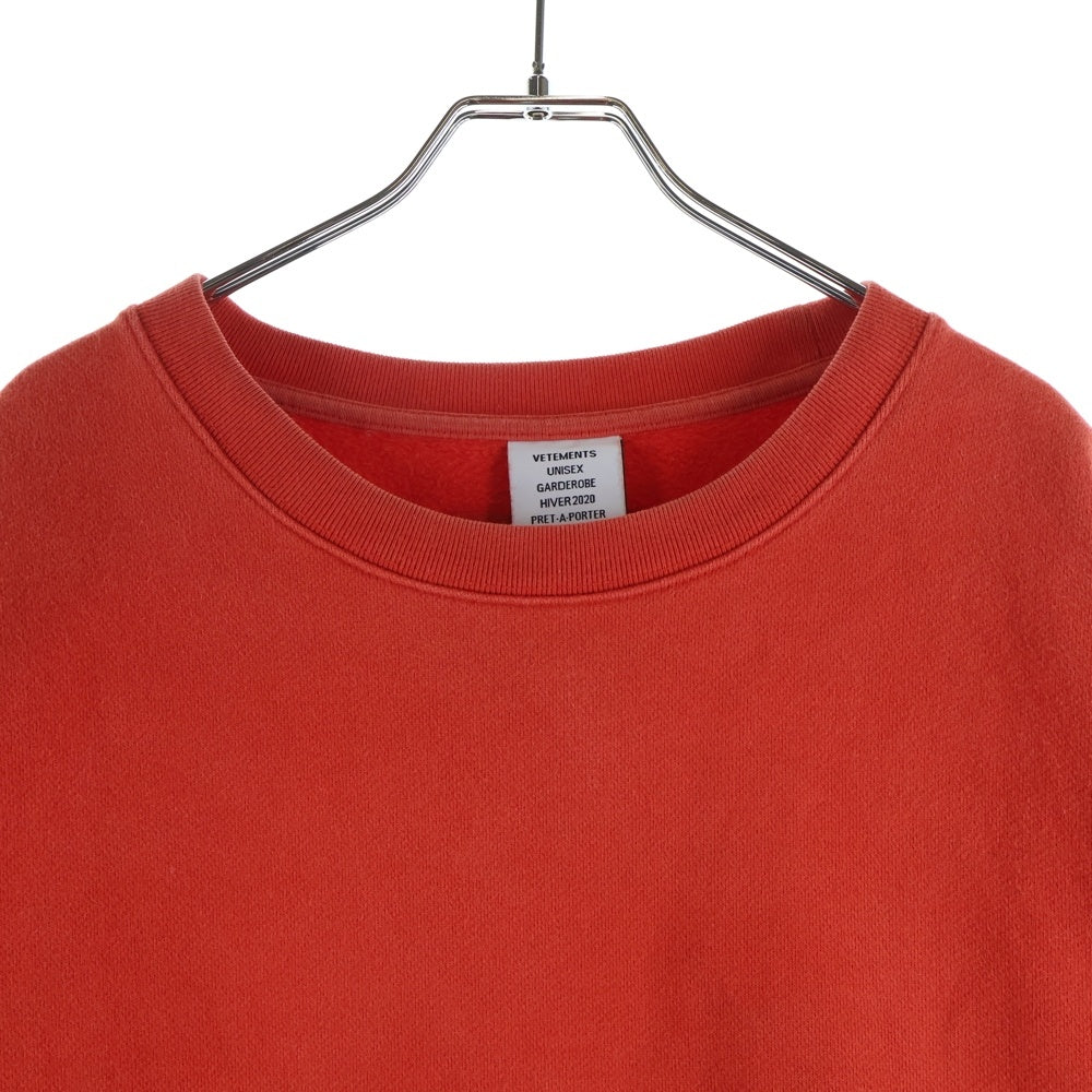 VETEMENTS(ヴェトモン) アトリエパッチ クルーネック スウェット トレーナー オレンジ UAH20TR763