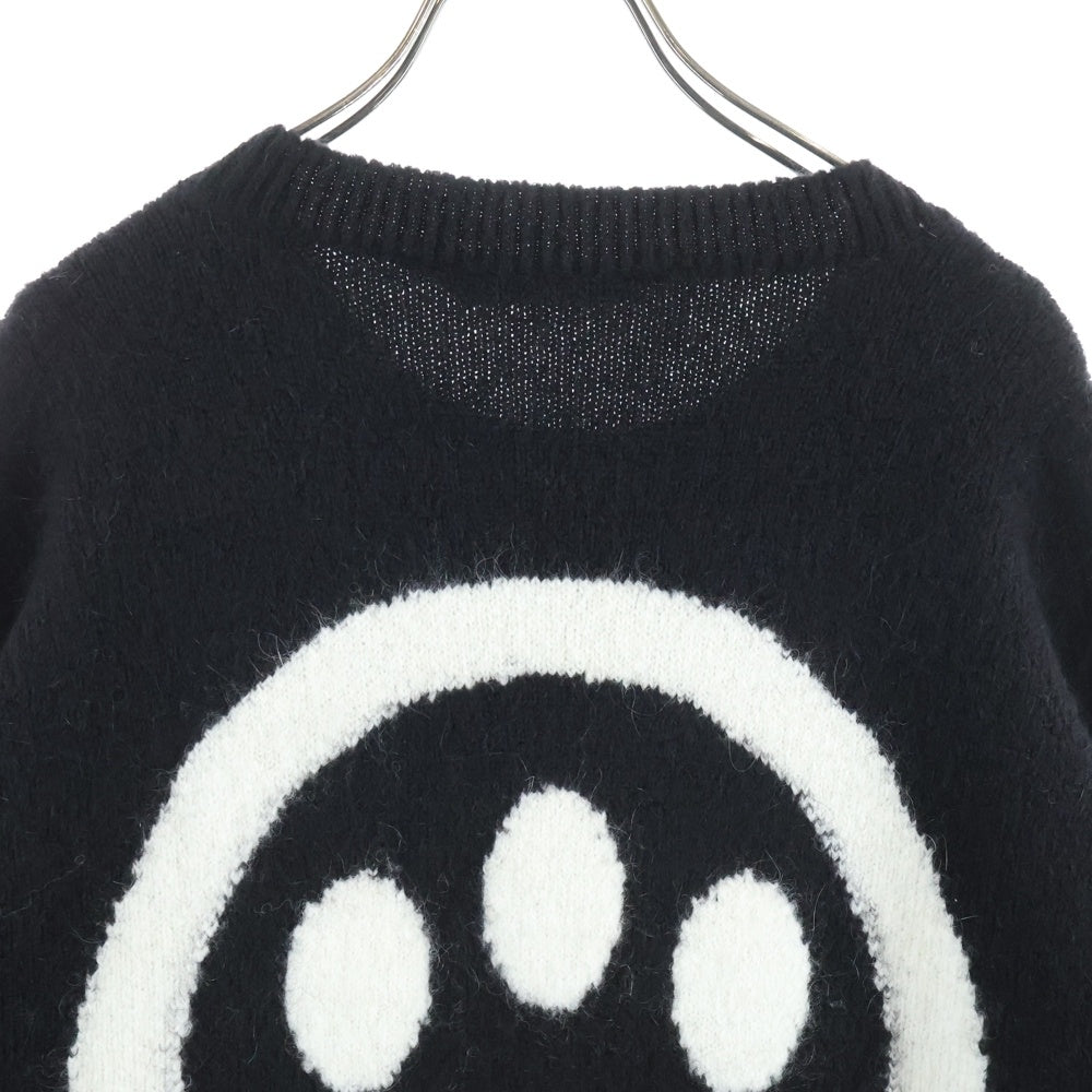 BARROW(バロウ) BIG ビックロゴデザイン クルーネック ニット セーター ブラック
