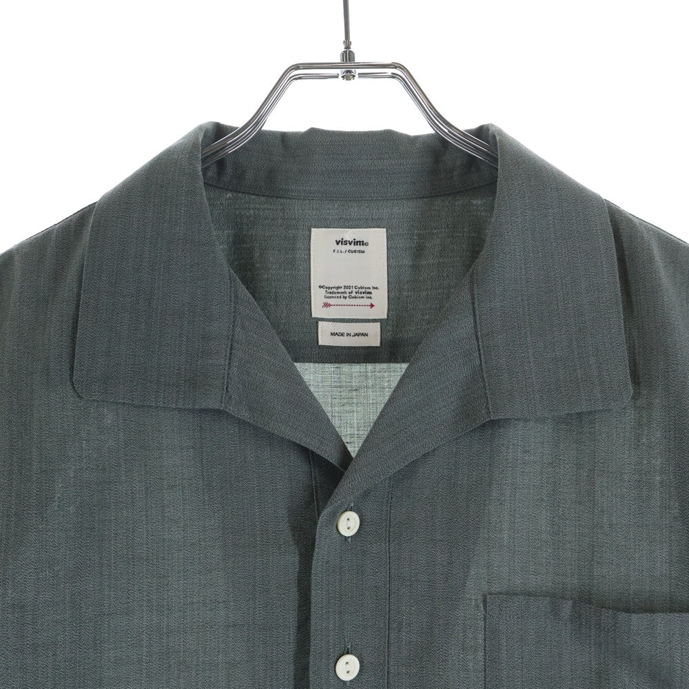 VISVIM(ヴィスヴィム) 22SS FAIRWAY SHIRT P.O S/S フェアウェイ リネン オープンカラー半袖シャツ グリーン 0122105011021